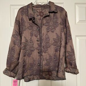 Tan and Brown Floral Jacket - Winding River